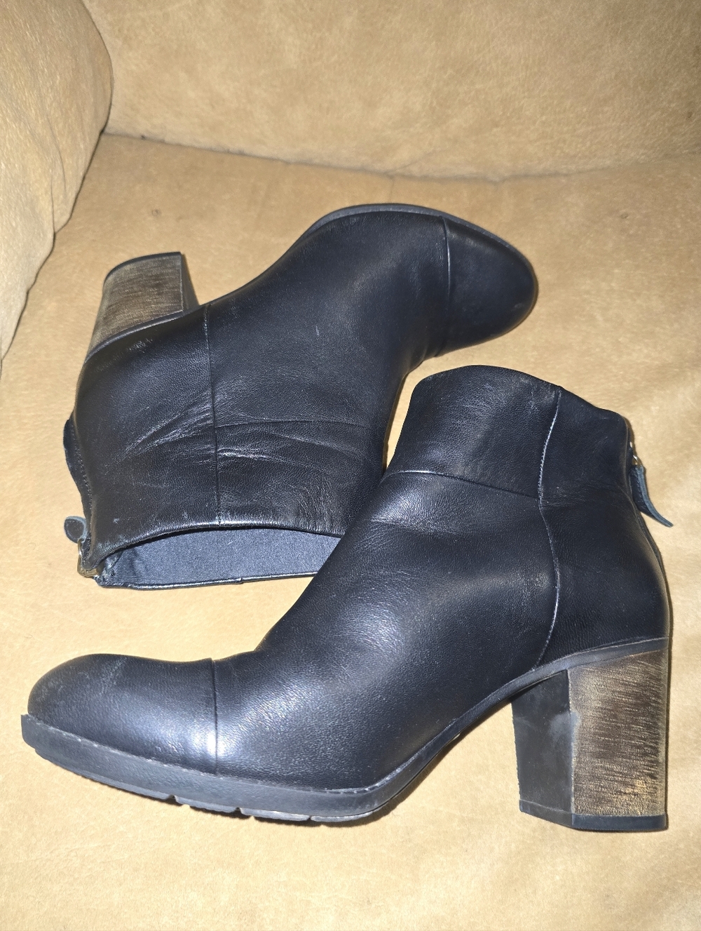 Clarks Enfield Tess- Comfortable Black Leather Womens Ankle Boots Booties 10M